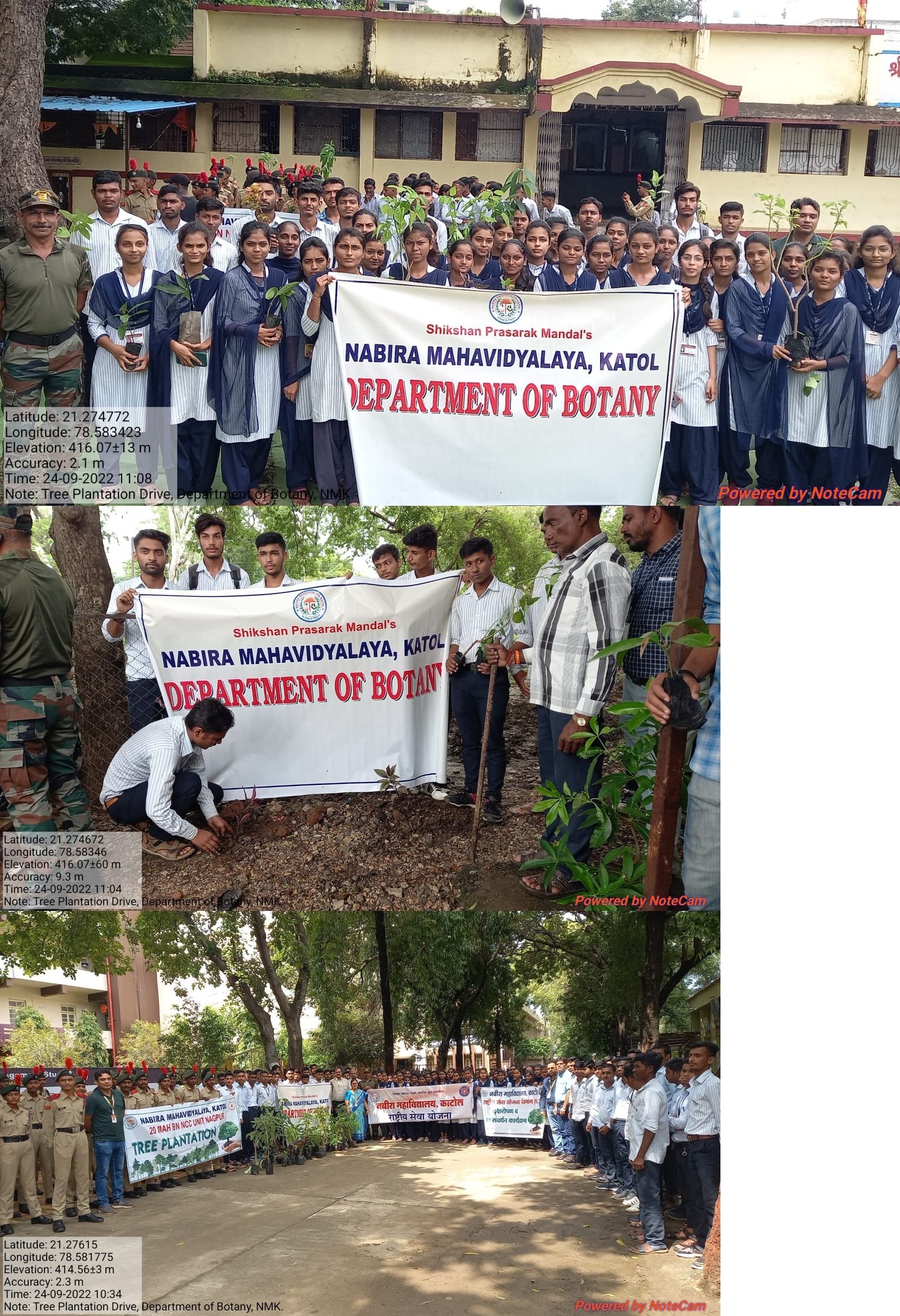 Tree Plantation By NCC,NSS and Botany Department